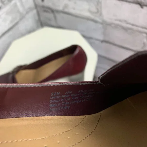 Naturalizer N5 Comfort Burgundy Leather Mid Block Heel Loafer Pump - Picture 8 of 9